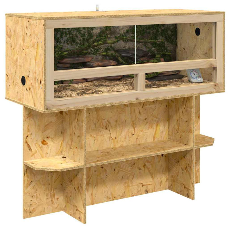 Load image into Gallery viewer, Vidaxl terrariumbasis met plank bruin 100 x 40 x 50 cm osb
