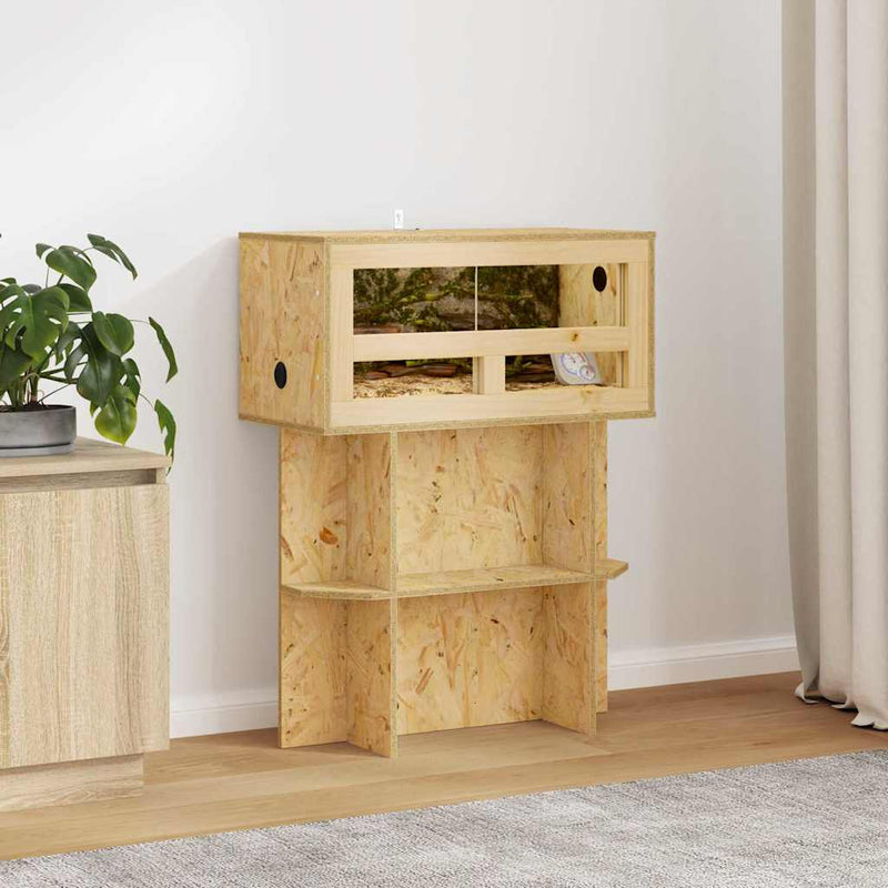 Load image into Gallery viewer, Vidaxl terrariumbasis met plank bruin 60 x 30 x 50 cm osb
