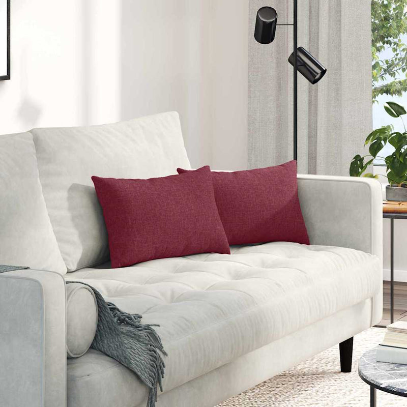 Load image into Gallery viewer, Vidaxl sofa kussens 2 pcs wijnrood 50 x 30 cm stof
