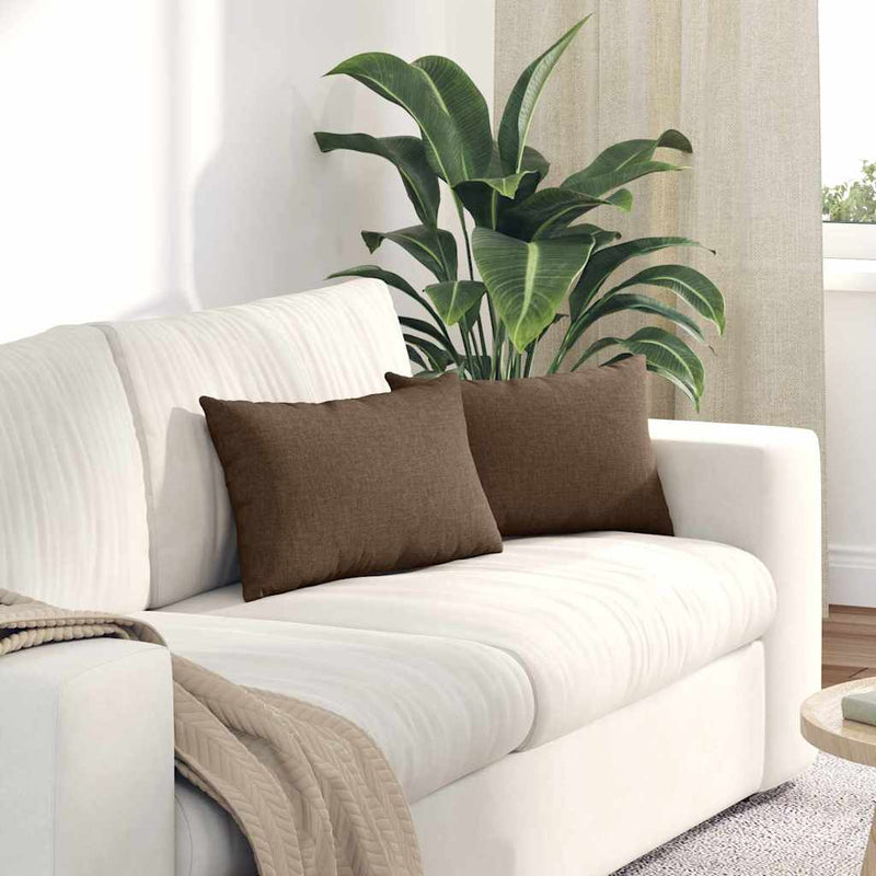 Load image into Gallery viewer, Vidaxl sofa kussens 2 pcs bruin 50 x 30 cm stof
