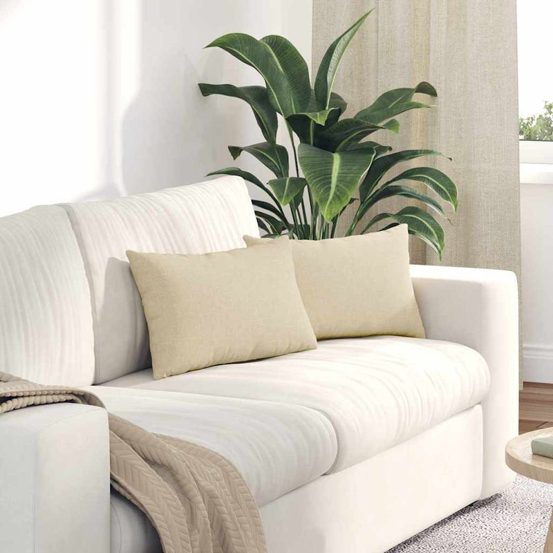 Load image into Gallery viewer, Vidaxl sofa kussens 2 pcs crème 50 x 30 cm stof
