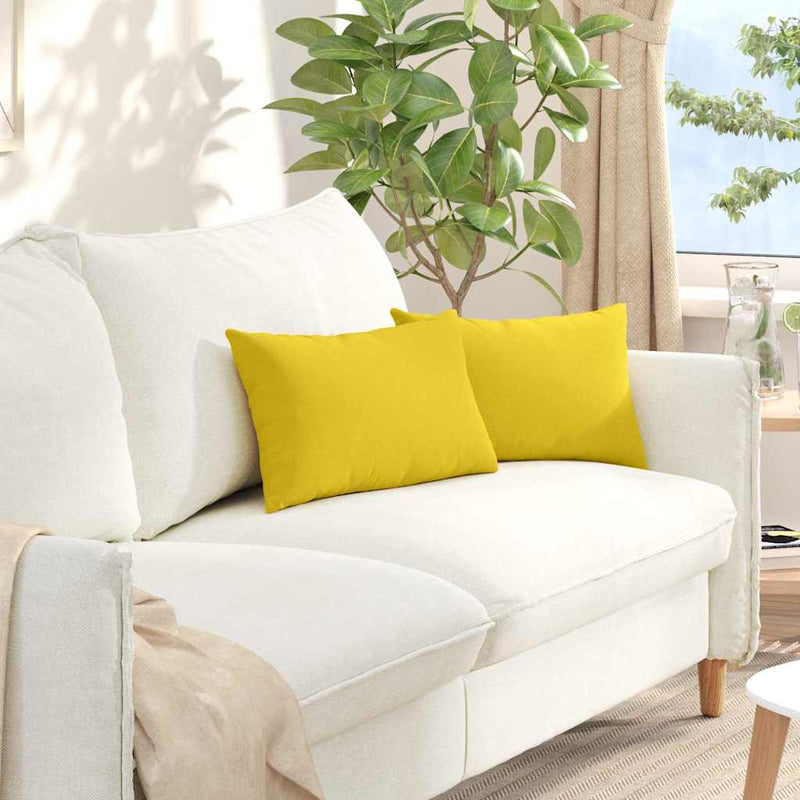 Load image into Gallery viewer, Vidaxl sofa kussens 2 pcs lichtgeel 50 x 30 cm stof
