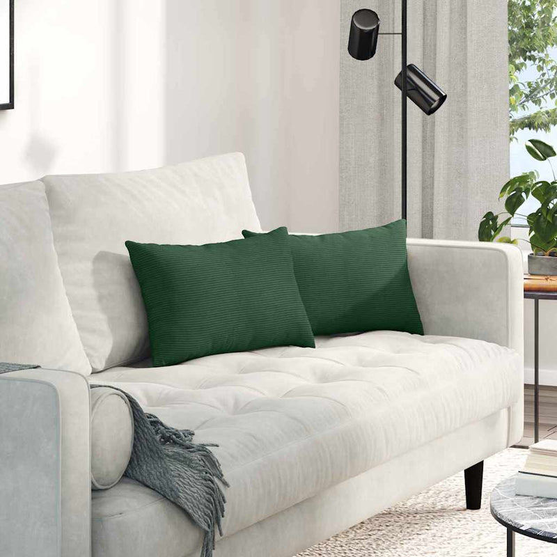 Load image into Gallery viewer, Vidaxl sofa kussens 2 stuks donkergroen 50 x 30 cm cordstof
