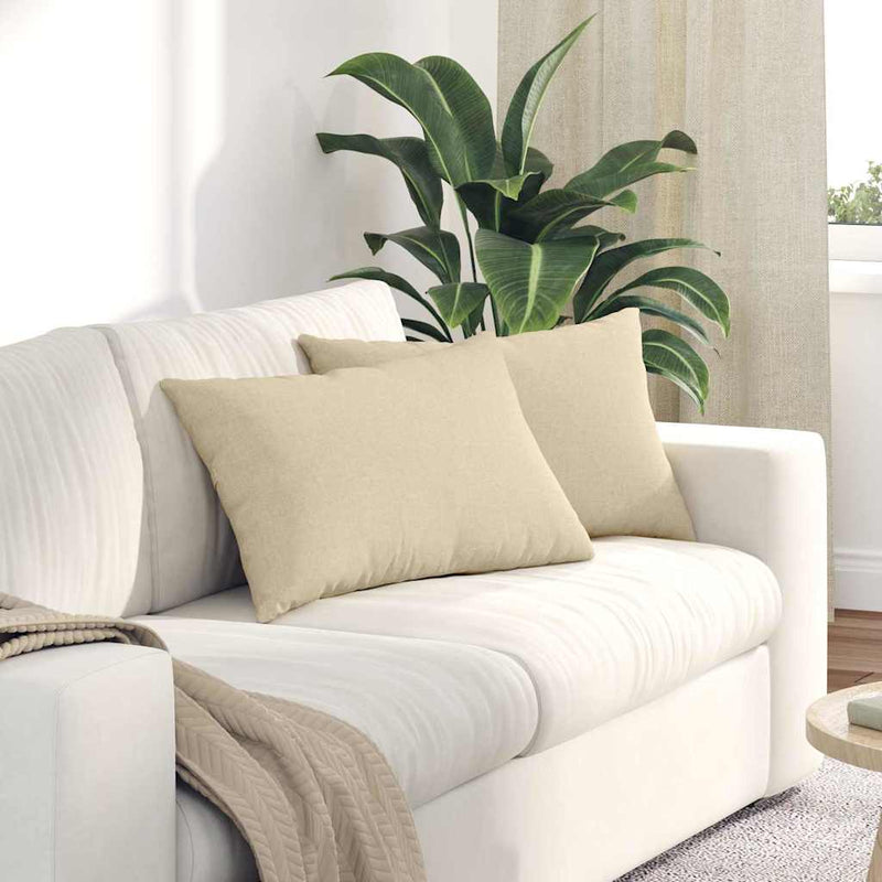 Load image into Gallery viewer, Vidaxl sofa kussens 2 pcs crème 60 x 40 cm stof
