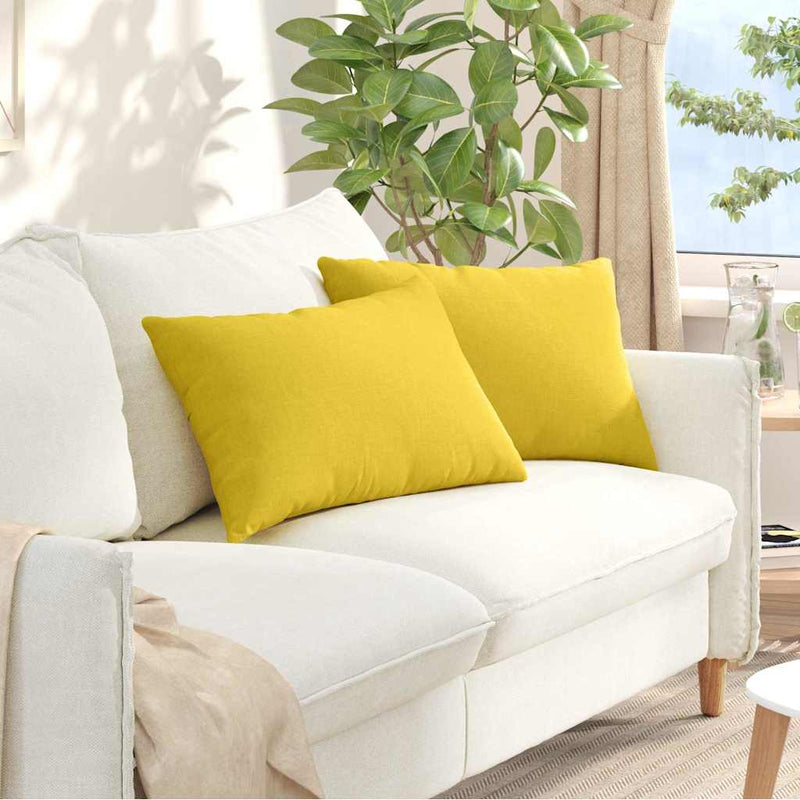 Load image into Gallery viewer, Vidaxl sofa kussens 2 pcs lichtgeel 60 x 40 cm stof
