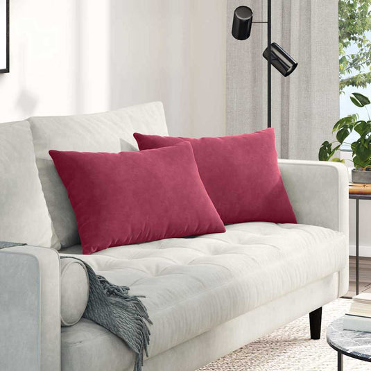 Vidaxl sofa kussens 2 stuks wijnrood 60 x 40 cm cordstof