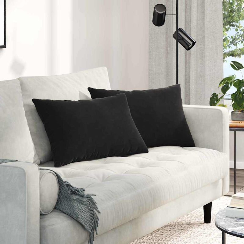 Load image into Gallery viewer, Vidaxl sofa kussens 2 stuks zwart 60 x 40 cm cordstof
