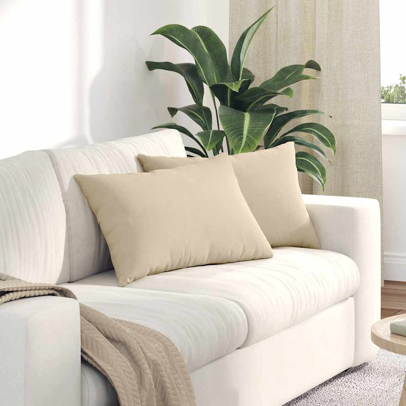 Load image into Gallery viewer, Vidaxl sofa kussens 2 stuks crème 60 x 40 cm stof
