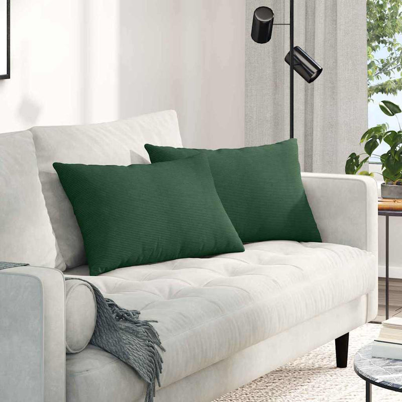 Load image into Gallery viewer, Vidaxl sofa kussens 2 stuks donkergroen 60 x 40 cm cordstof

