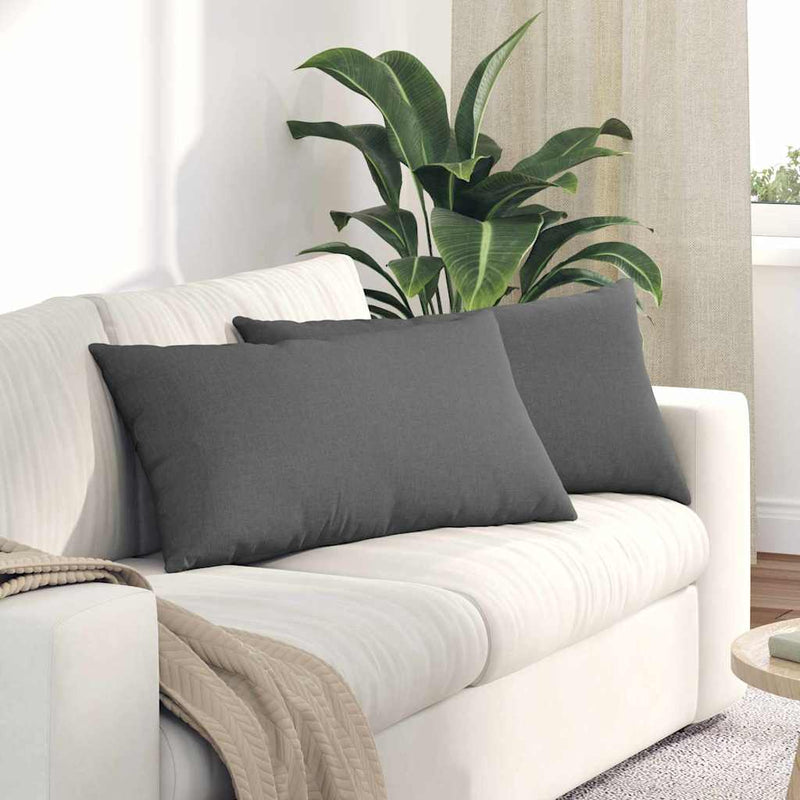 Load image into Gallery viewer, Vidaxl sofa kussens 2 pcs donkergrijs 80 x 40 cm stof
