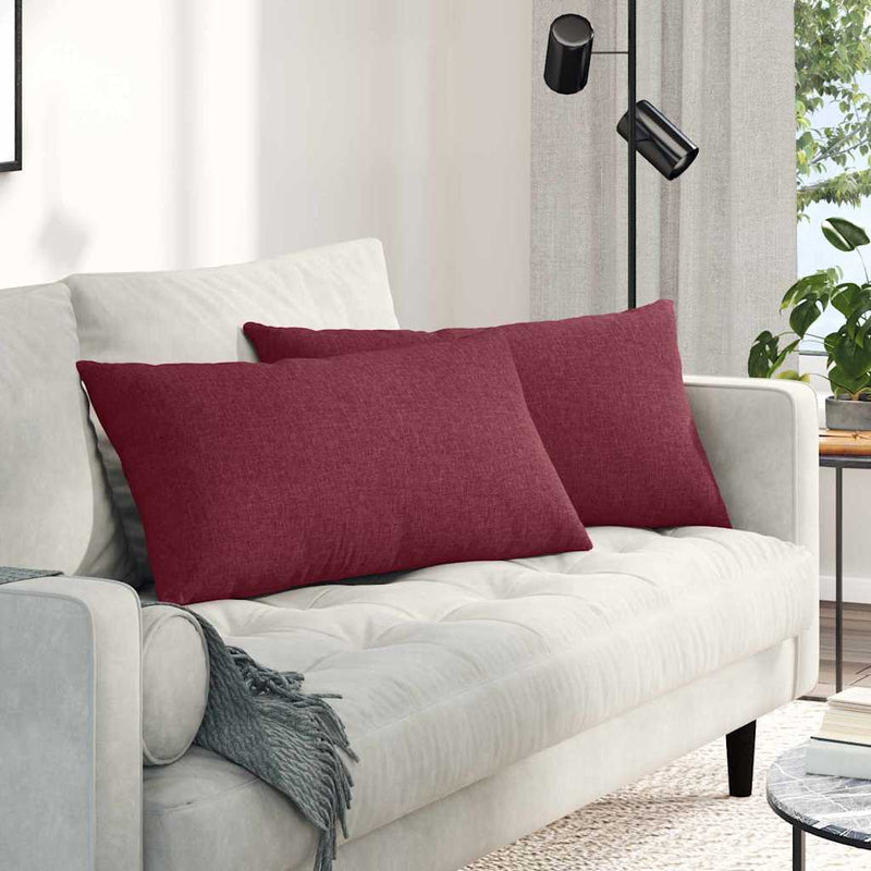 Load image into Gallery viewer, Vidaxl sofa kussens 2 pcs wijnrood 80 x 40 cm stof
