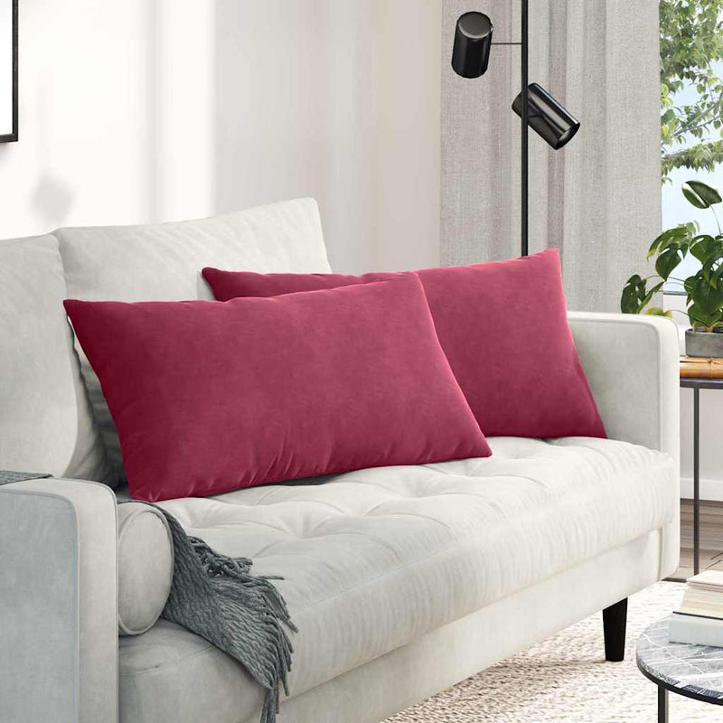 Load image into Gallery viewer, Vidaxl sofa kussens 2 stuks wijnrood 80 x 40 cm cordstof

