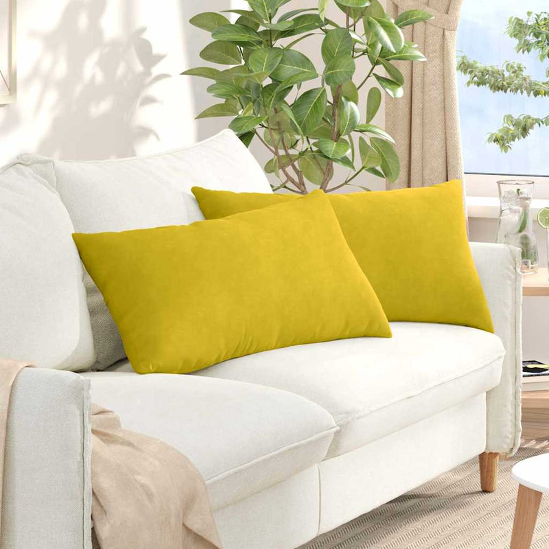 Load image into Gallery viewer, Vidaxl sofa kussens 2 stuks geel 80 x 40 cm cordstof
