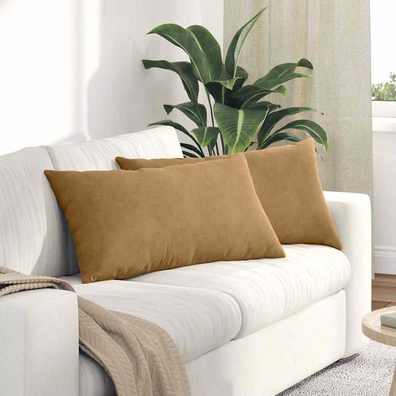 Load image into Gallery viewer, Vidaxl sofa kussens 2 stuks bruin 80 x 40 cm cordstof
