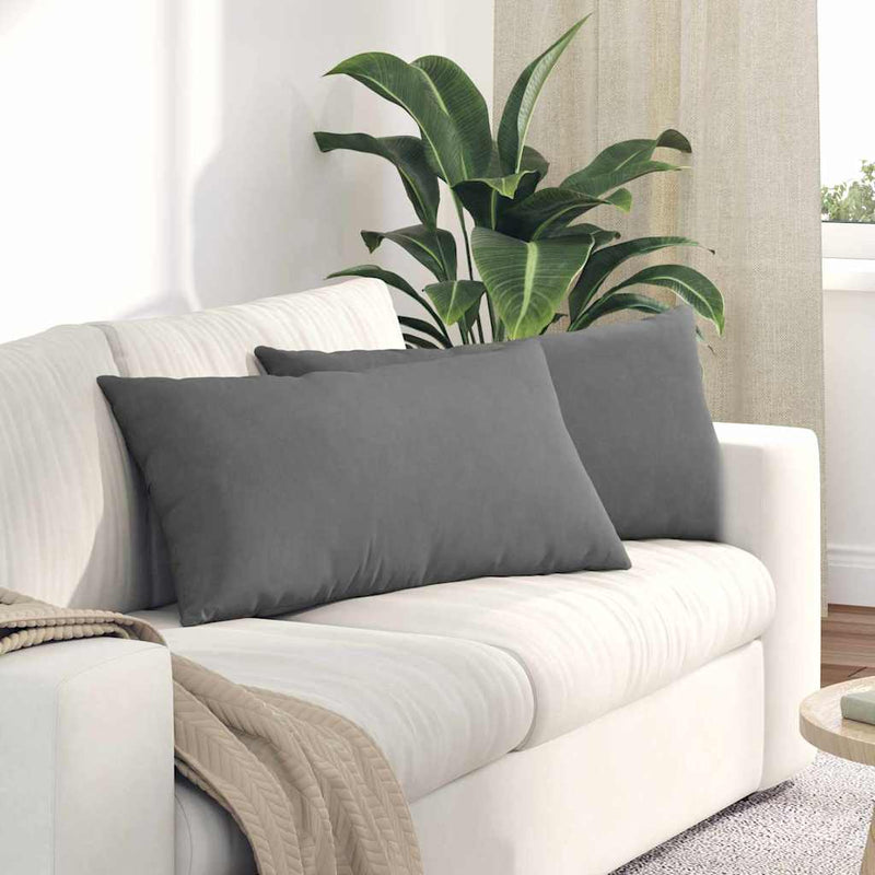 Load image into Gallery viewer, Vidaxl sofa kussens 2 stuks donkergrijs 80 x 40 cm stof
