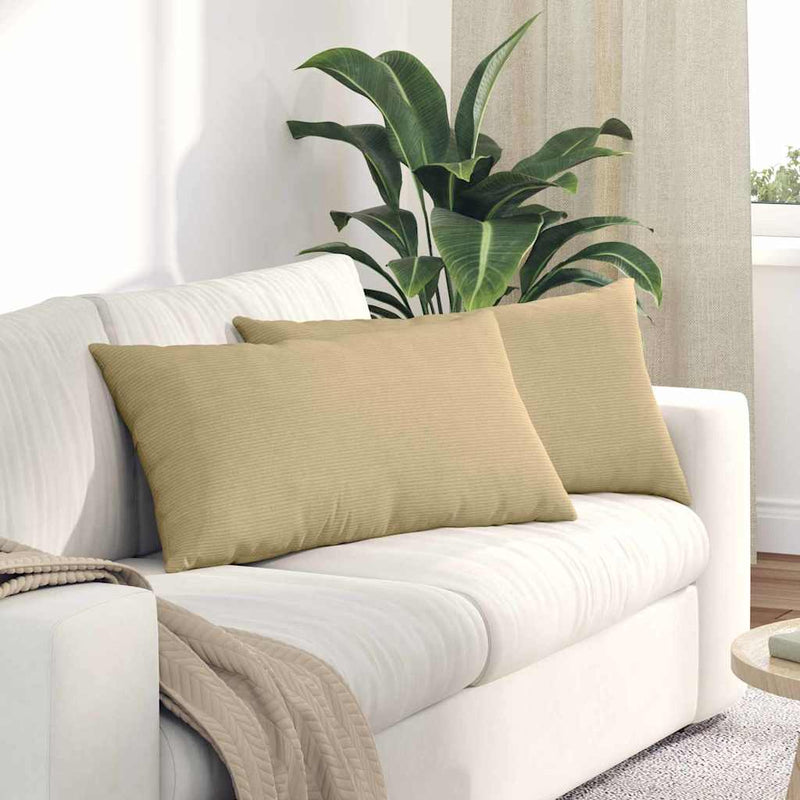 Load image into Gallery viewer, Vidaxl sofa kussens 2 stuks grijs groen 80 x 40 cm cordstof

