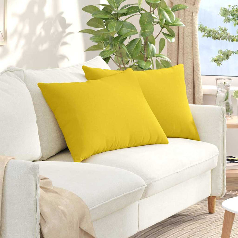 Load image into Gallery viewer, Vidaxl sofa kussens 2 pcs lichtgeel 70 x 50 cm stof

