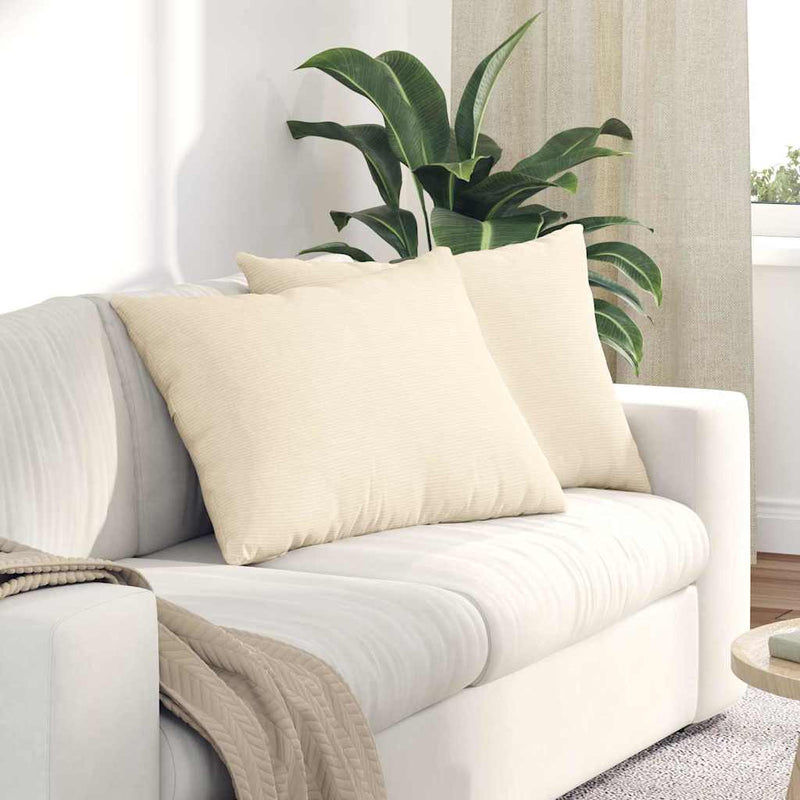 Load image into Gallery viewer, Vidaxl sofa kussens 2 stuks crème 70 x 50 cm cordstof

