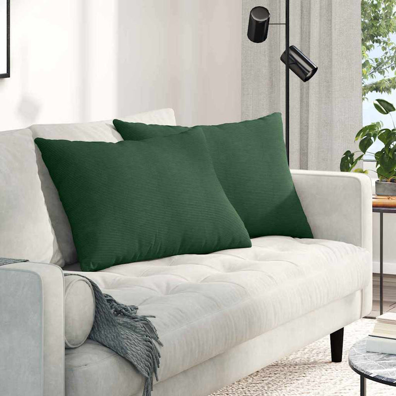 Load image into Gallery viewer, Vidaxl sofa kussens 2 stuks donkergroen 70 x 50 cm cordstof
