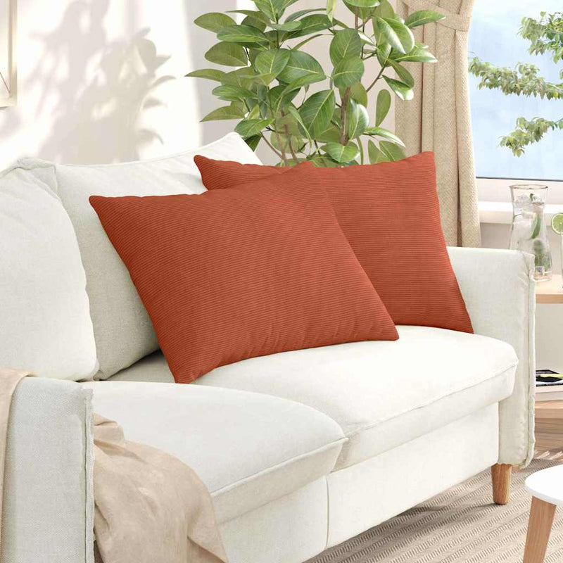 Load image into Gallery viewer, Vidaxl sofa kussens 2 stuks rood-oranje 70 x 50 cm cordstof
