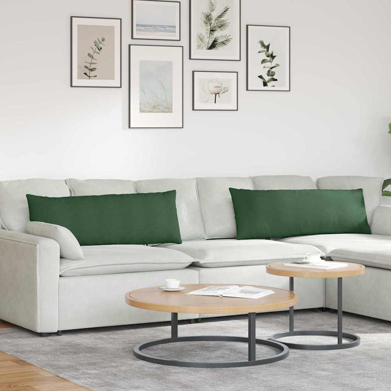Load image into Gallery viewer, Vidaxl sofa kussens 2 stuks donkergroen 120 x 40 cm cordstof
