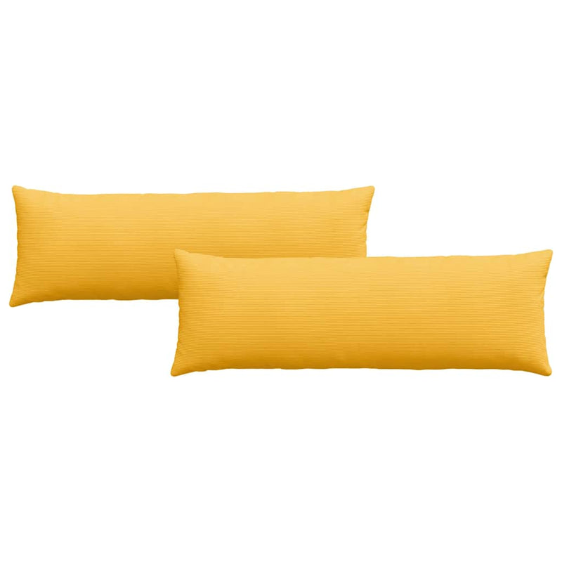 Load image into Gallery viewer, Vidaxl sofa kussens 2 stuks lichtgeel 120 x 40 cm cordstof
