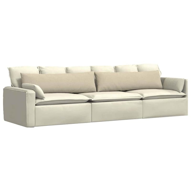 Load image into Gallery viewer, Vidaxl sofa kussens 2 pcs crème 145 x 40 cm stof
