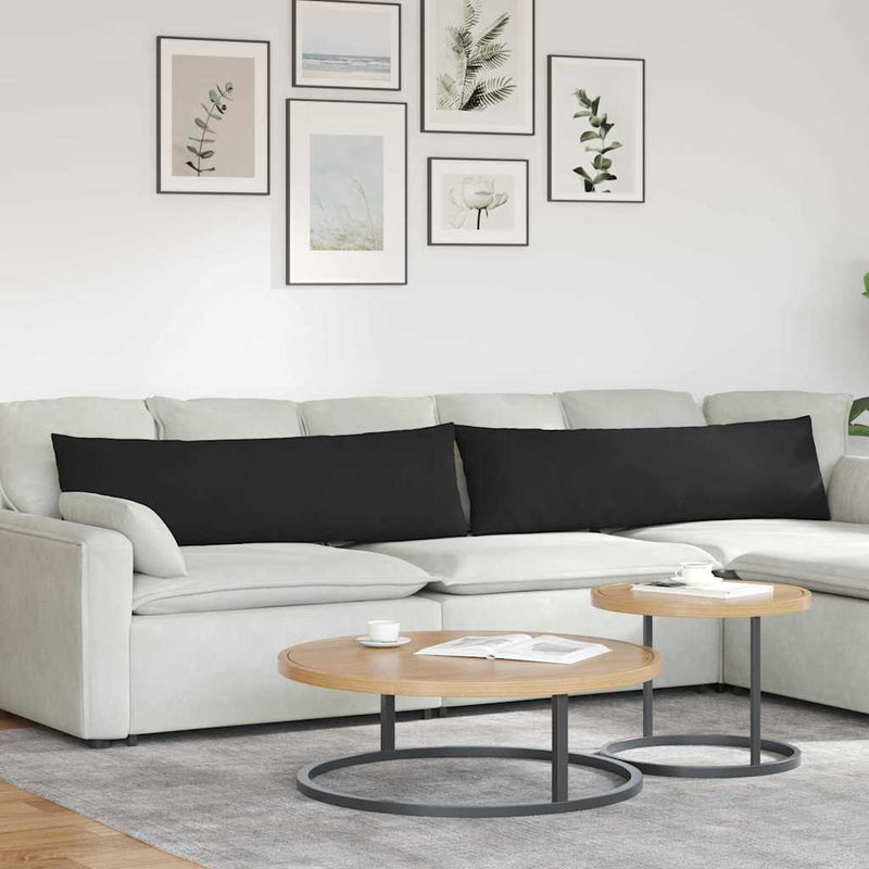 Load image into Gallery viewer, Vidaxl sofa kussens 2 stuks zwart 145 x 40 cm stof
