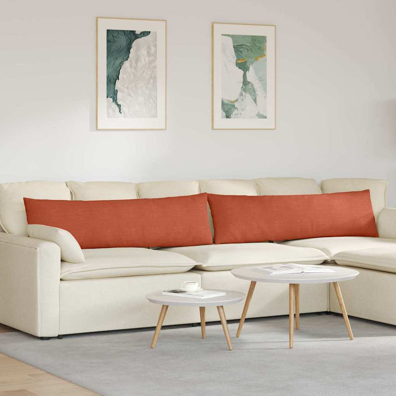 Load image into Gallery viewer, Vidaxl sofa kussens 2 stuks rood-oranje 145 x 40 cm cordstof
