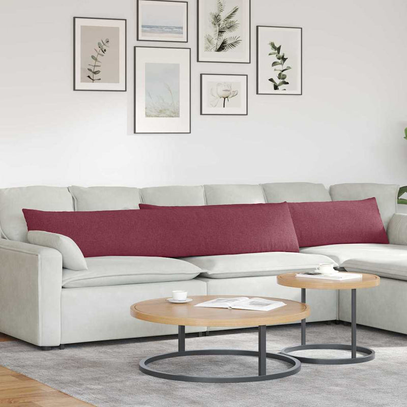 Load image into Gallery viewer, Vidaxl sofa kussens 2 pcs wijnrood 200 x 40 cm stof
