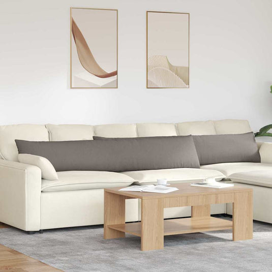 Vidaxl sofa kussens 2 st stof taupe 200 x 40 cm