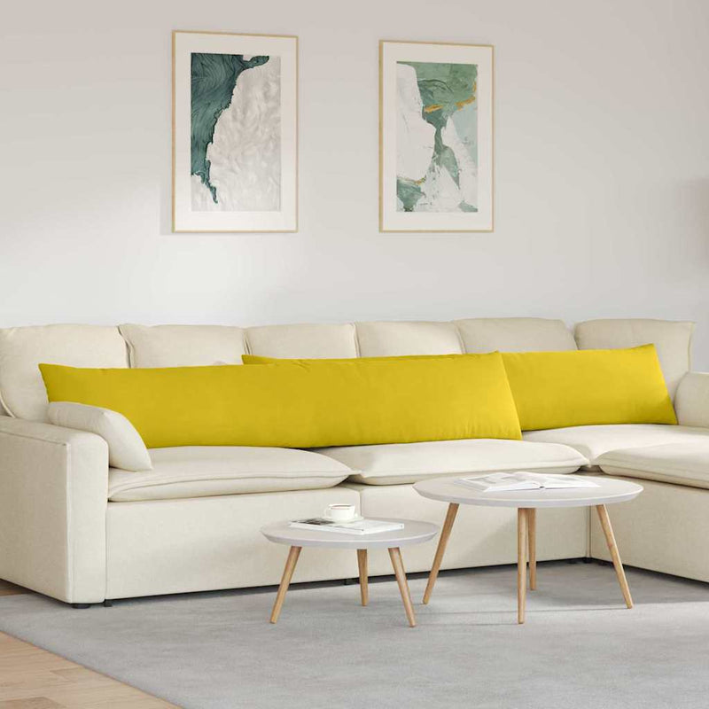 Load image into Gallery viewer, Vidaxl sofa kussens 2 stuks geel 200 x 40 cm cordstof
