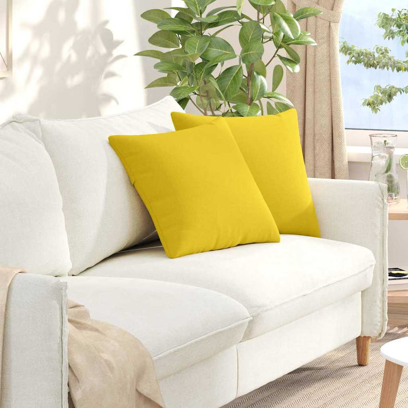 Load image into Gallery viewer, Vidaxl sofa kussens 2 pcs lichtgeel 45 x 45 cm stof
