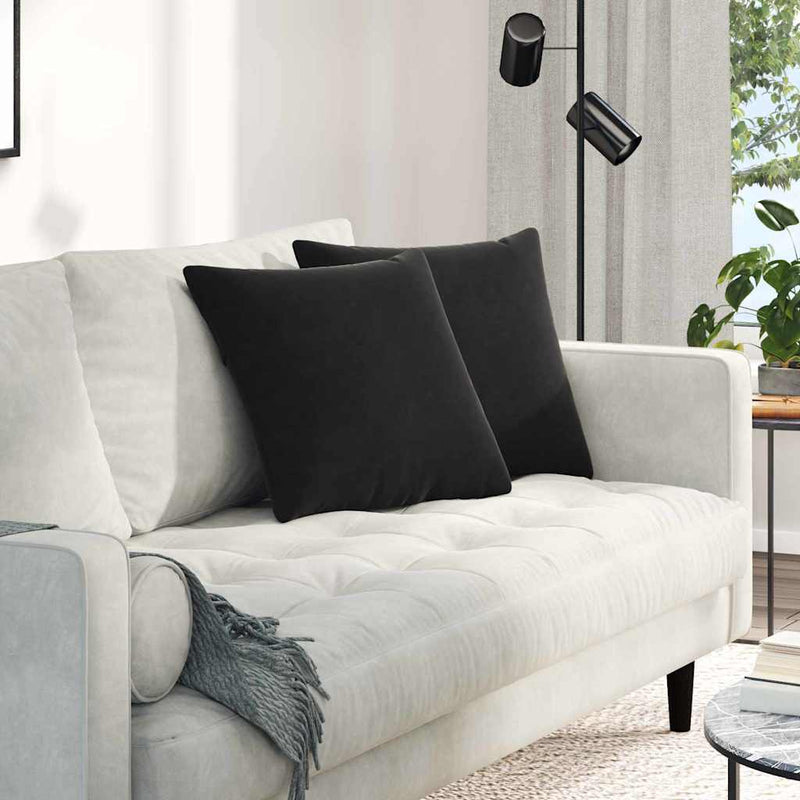 Load image into Gallery viewer, Vidaxl sofa kussens 2 stuks zwart 45 x 45 cm cordstof
