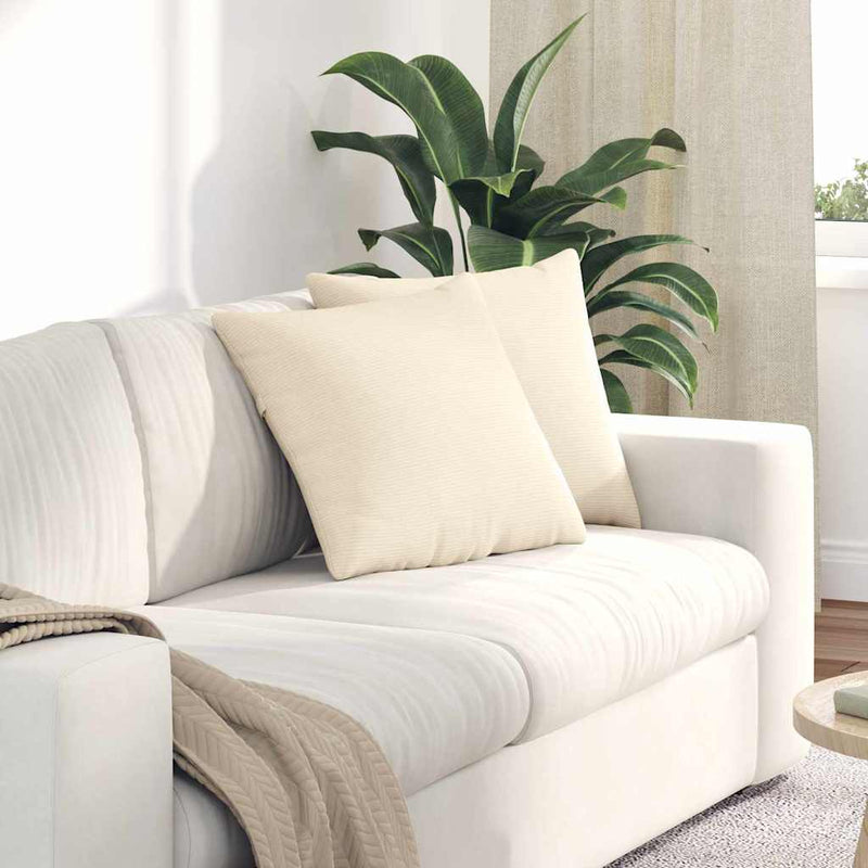 Load image into Gallery viewer, Vidaxl sofa kussens 2 stuks crème 45 x 45 cm cordstof
