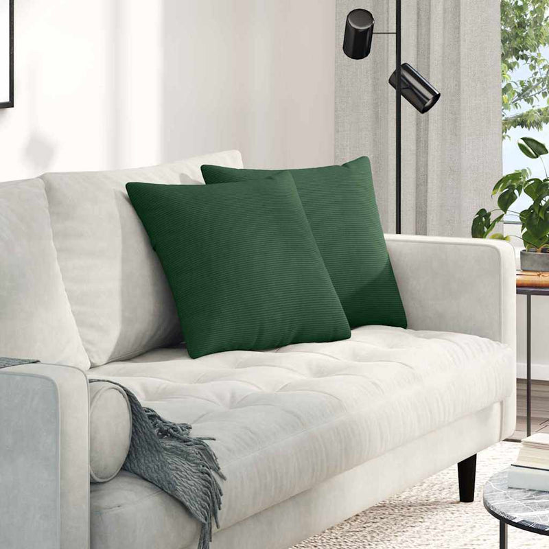 Load image into Gallery viewer, Vidaxl sofa kussens 2 stuks donkergroen 45 x 45 cm cordstof
