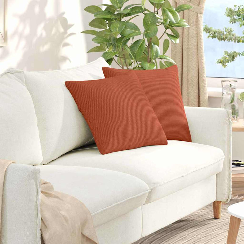 Load image into Gallery viewer, Vidaxl sofa kussens 2 stuks rood-oranje 45 x 45 cm cordstof
