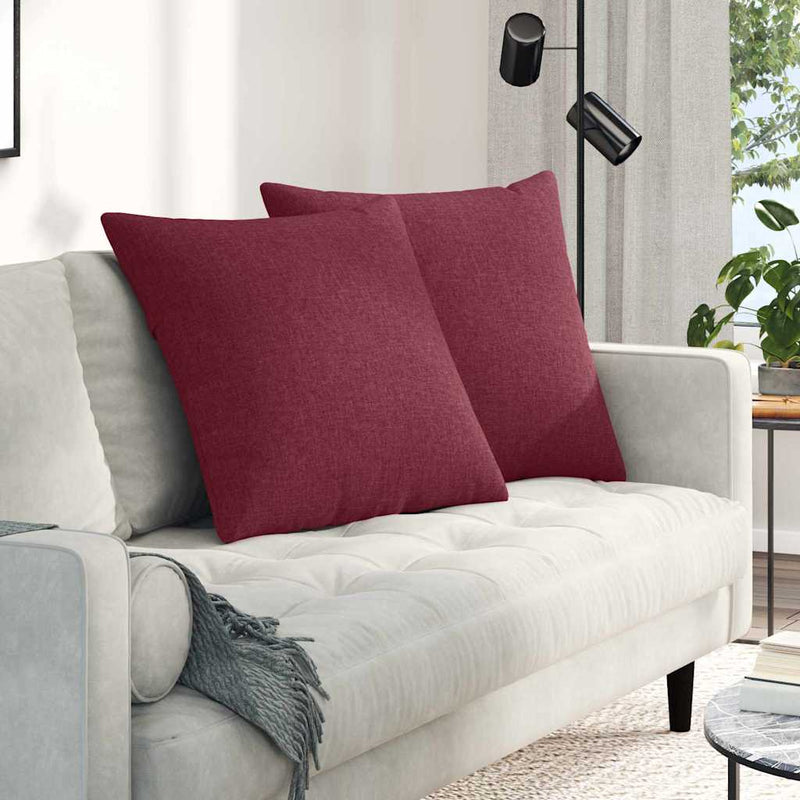 Load image into Gallery viewer, Vidaxl sofa kussens 2 pcs wijnrood 60 x 60 cm stof
