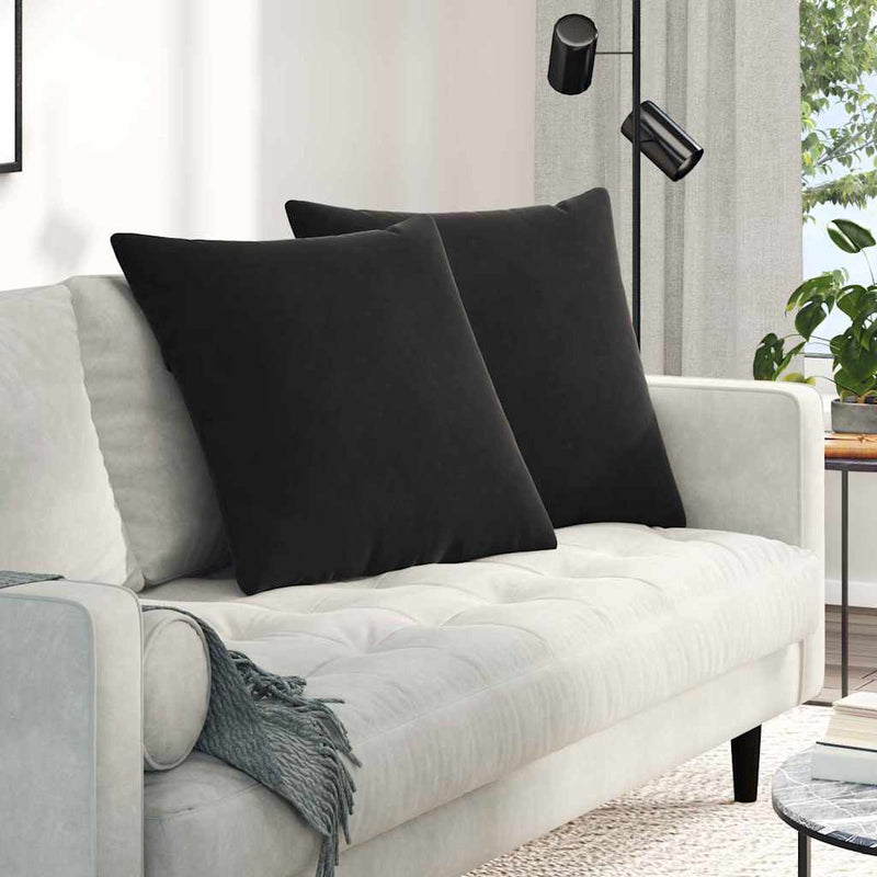 Load image into Gallery viewer, Vidaxl sofa kussens 2 stuks zwart 80 x 80 cm cordstof
