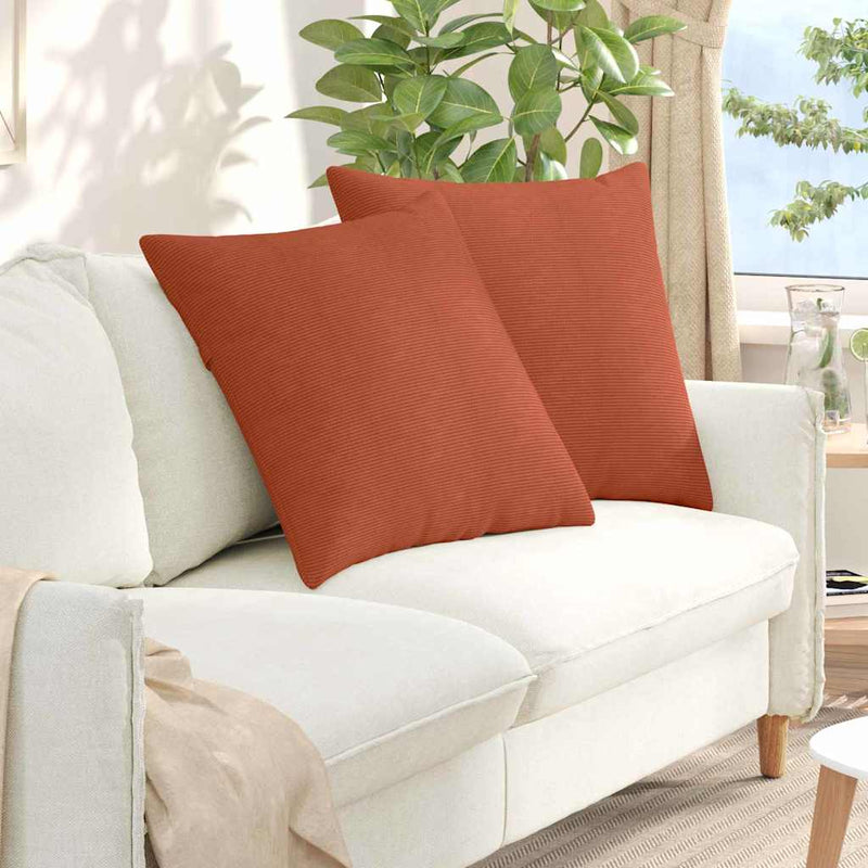 Load image into Gallery viewer, Vidaxl sofa kussens 2 stuks rood-oranje 80 x 80 cm cordstof
