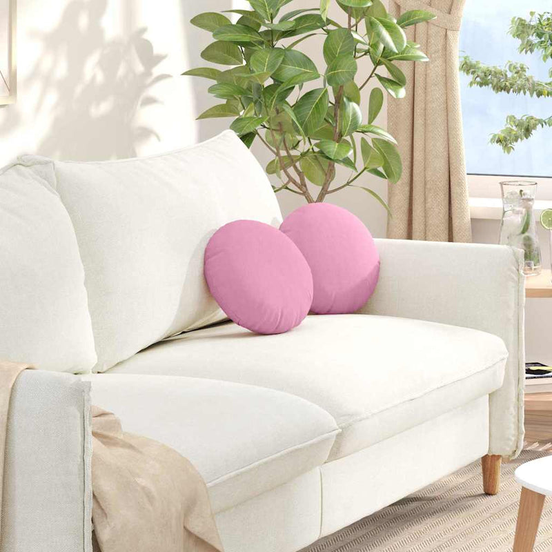 Load image into Gallery viewer, Vidaxl zitkussens 2 pcs roze ø30 x 13 cm stof
