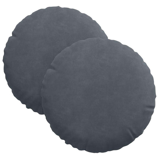 Vidaxl zitkussens 2 stuks donkergrijs ø 40 x 13 cm fluweel