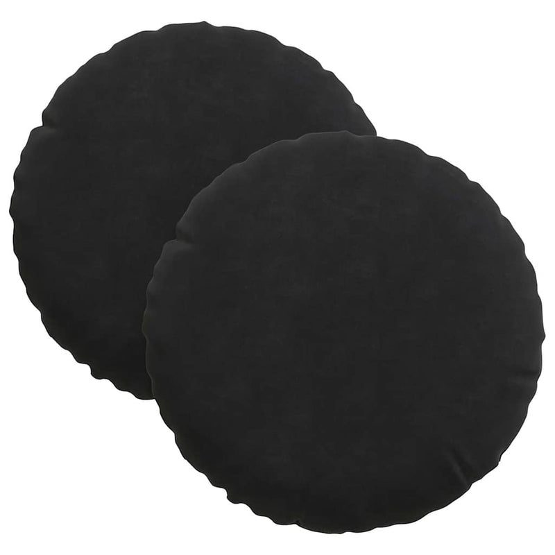 Load image into Gallery viewer, Vidaxl zitkussens 2 stuks zwart ø 40 x 13 cm fluweel
