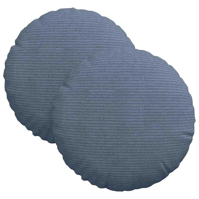 Load image into Gallery viewer, Vidaxl zitkussens 2 pcs blauw ø 30 cm katoen stof
