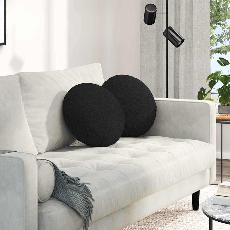 Load image into Gallery viewer, Vidaxl zitkussens 2 pcs zwart ø40 x 13 cm stof
