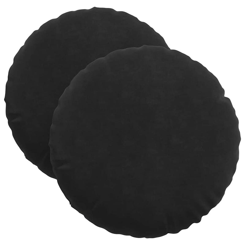 Load image into Gallery viewer, Vidaxl zitkussens 2 stuks zwart ø 40 x 13 cm fluweel
