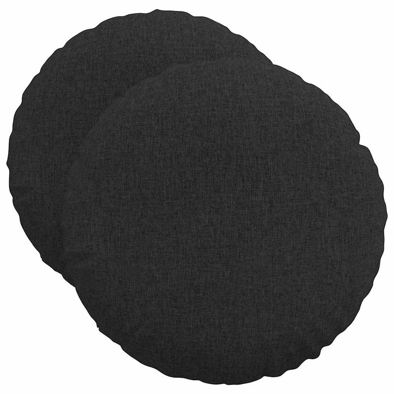 Load image into Gallery viewer, Vidaxl zitkussens 2 pcs zwart ø50 x 19 cm stof
