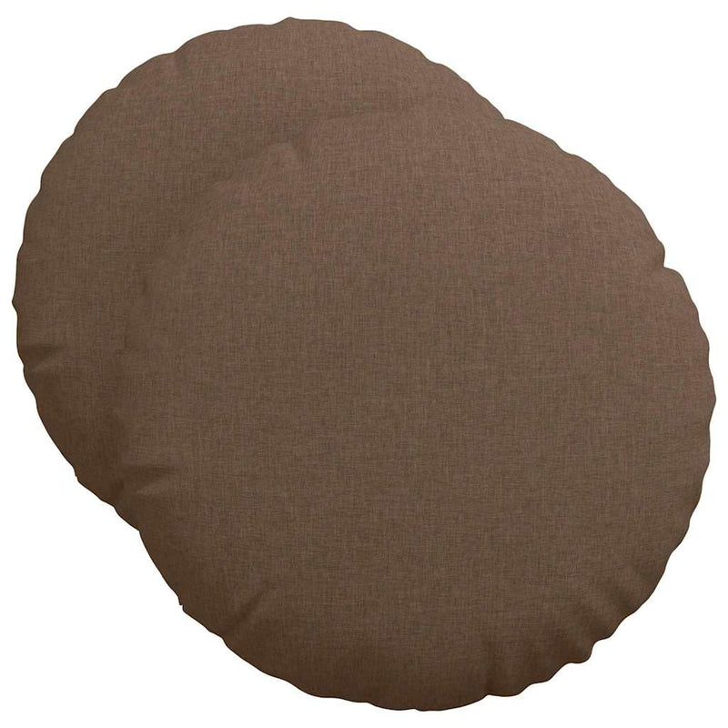 Load image into Gallery viewer, Vidaxl zitkussens 2 pcs bruin ø50 x 19 cm stof
