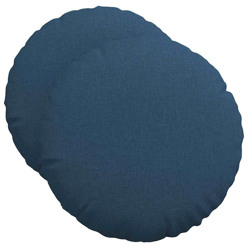 Load image into Gallery viewer, Vidaxl zitkussens 2 pcs blauw ø50 x 19 cm stof
