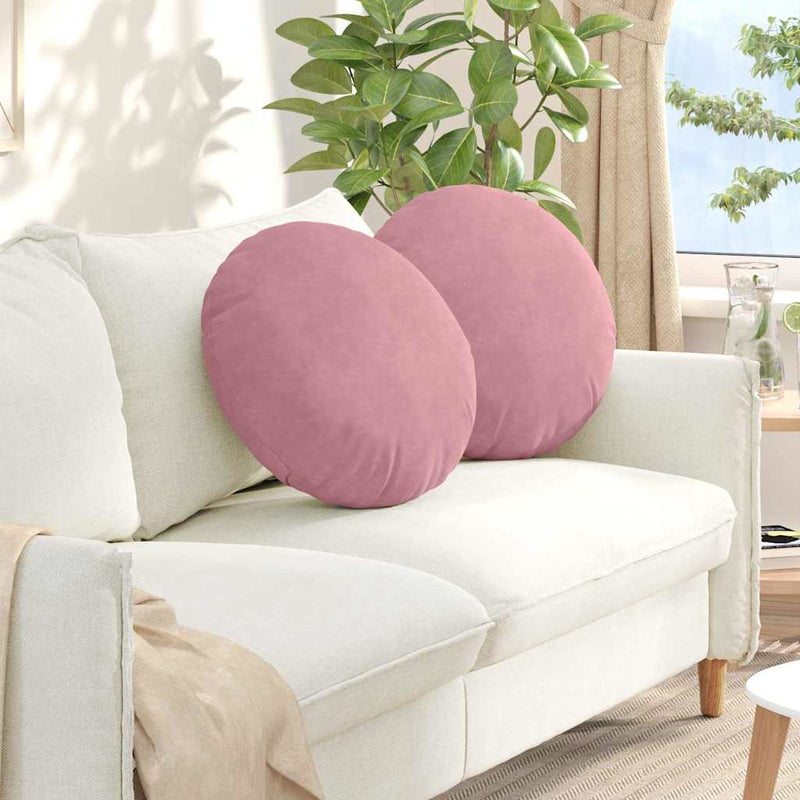 Load image into Gallery viewer, Vidaxl zitkussens 2 stuks roze ø 40 x 13 cm fluweel
